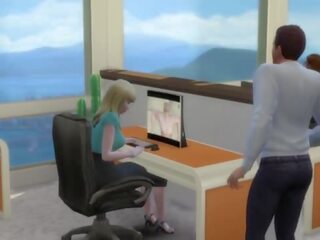 In order not to lose a job blonde offers her pussy - dirty movie in the office