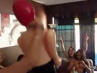 Group of slutty college teens go ahead an orgy at a house party