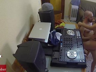 Dj fucking and scratching in the chair with a hidden cam spying my terrific gf