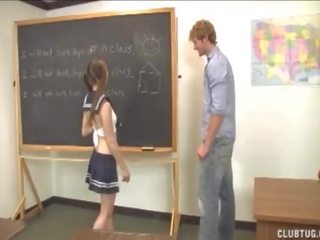 Charming lady Jerks Off Her Teacher