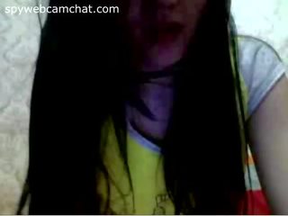 Naughty teen young woman is teasing on chatroulette (no nude)