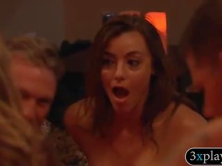 Swingers swap partners and massive group xxx film in red room