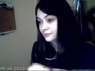 Perky lover showing her huge boobs on webcam
